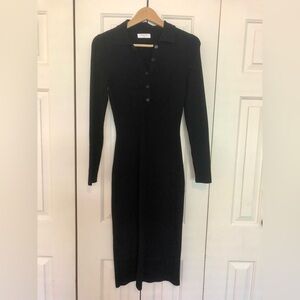 M Babaton black knit dress with collar